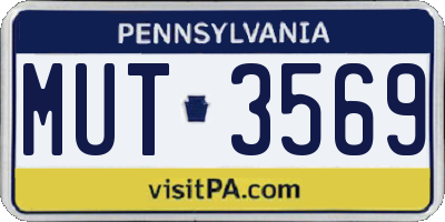 PA license plate MUT3569