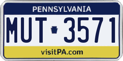 PA license plate MUT3571