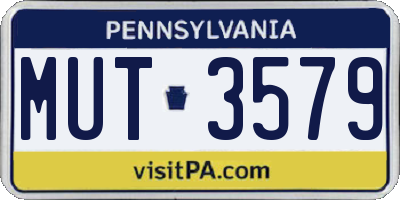 PA license plate MUT3579