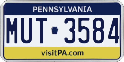 PA license plate MUT3584