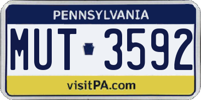 PA license plate MUT3592