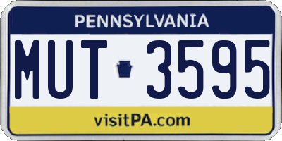 PA license plate MUT3595