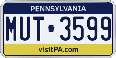 PA license plate MUT3599