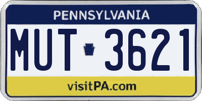 PA license plate MUT3621