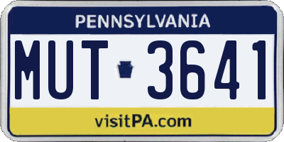 PA license plate MUT3641