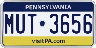PA license plate MUT3656