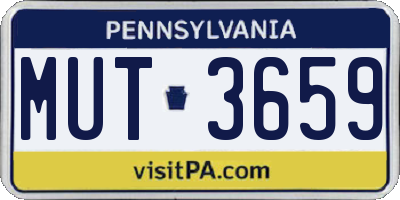 PA license plate MUT3659