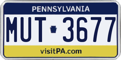 PA license plate MUT3677