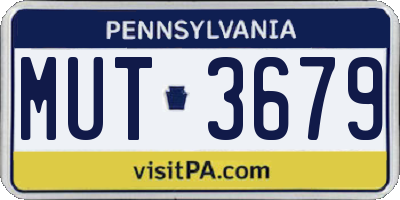 PA license plate MUT3679
