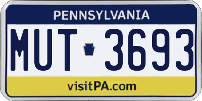PA license plate MUT3693