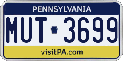 PA license plate MUT3699