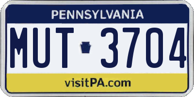 PA license plate MUT3704