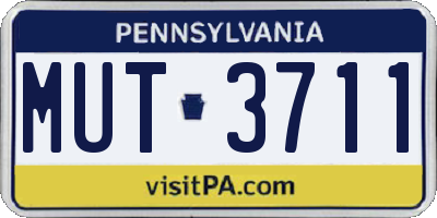 PA license plate MUT3711
