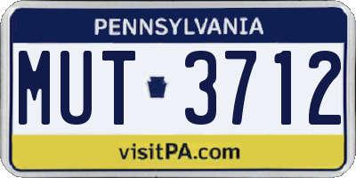 PA license plate MUT3712