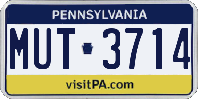PA license plate MUT3714