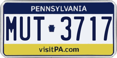 PA license plate MUT3717