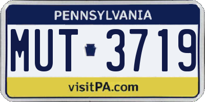 PA license plate MUT3719