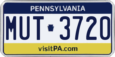 PA license plate MUT3720