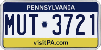 PA license plate MUT3721