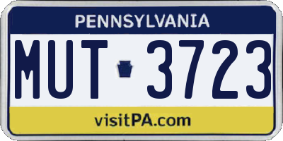 PA license plate MUT3723