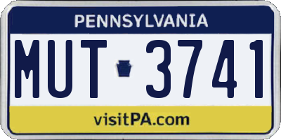 PA license plate MUT3741