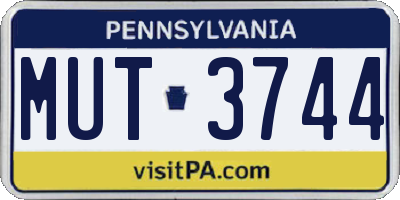 PA license plate MUT3744