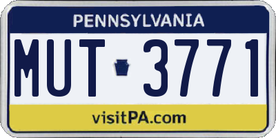 PA license plate MUT3771