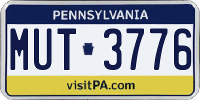 PA license plate MUT3776