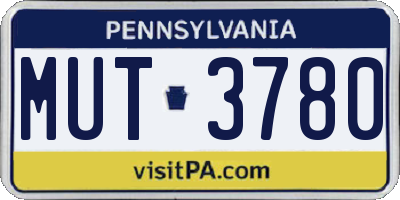 PA license plate MUT3780