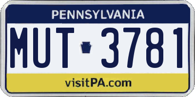 PA license plate MUT3781