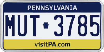 PA license plate MUT3785