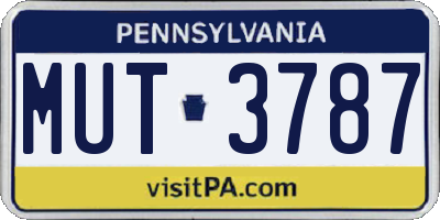 PA license plate MUT3787