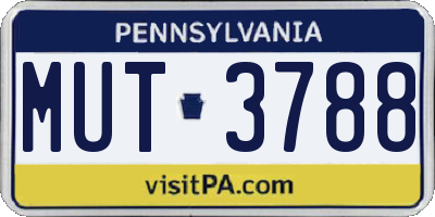 PA license plate MUT3788