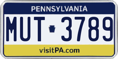 PA license plate MUT3789