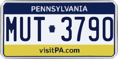 PA license plate MUT3790