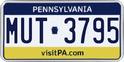 PA license plate MUT3795