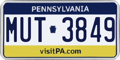 PA license plate MUT3849