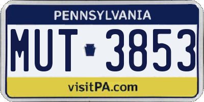 PA license plate MUT3853