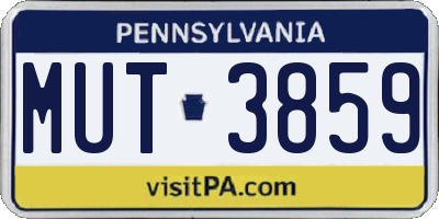 PA license plate MUT3859