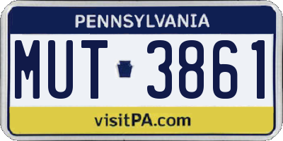 PA license plate MUT3861