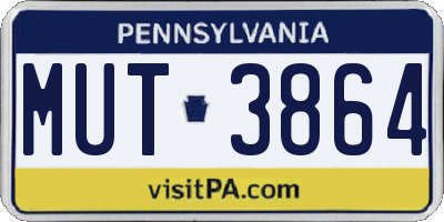 PA license plate MUT3864