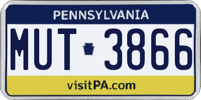 PA license plate MUT3866