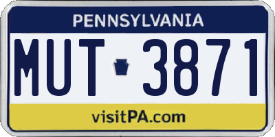 PA license plate MUT3871