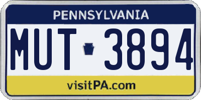 PA license plate MUT3894
