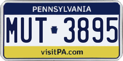 PA license plate MUT3895