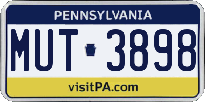 PA license plate MUT3898