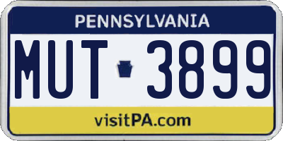PA license plate MUT3899