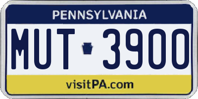 PA license plate MUT3900