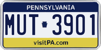 PA license plate MUT3901