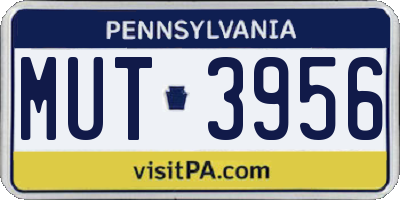 PA license plate MUT3956